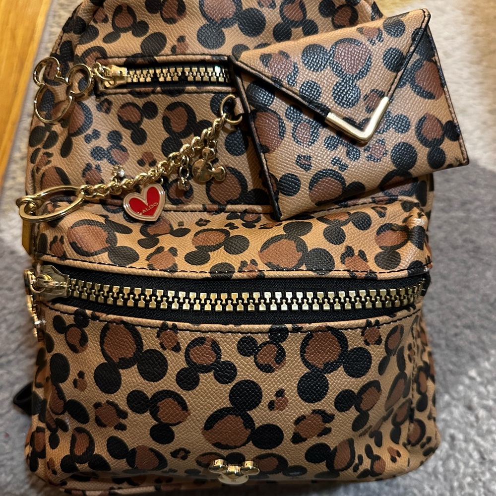 Aldo x Disney special edition leopard print bag and wallet